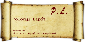 Polónyi Lipót névjegykártya